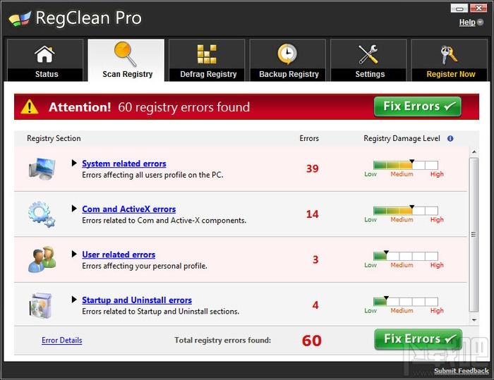 RegClean,RegClean Pro,注册表清理,注册表检测